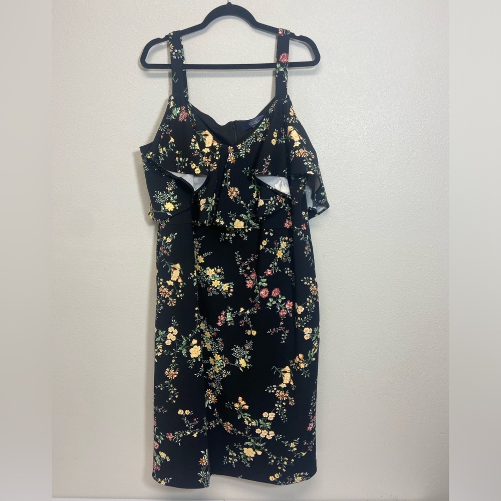 Rachel Ray, black, floral print dress, size 20W